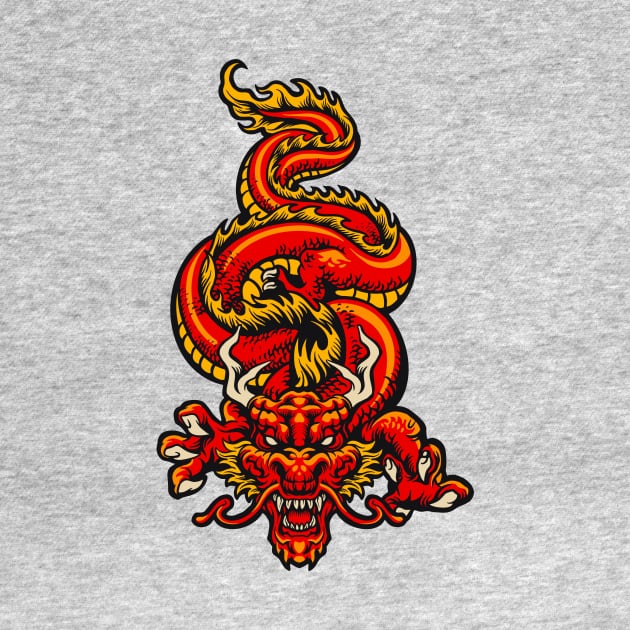 Retro Japanese Dragon by SLAG_Creative